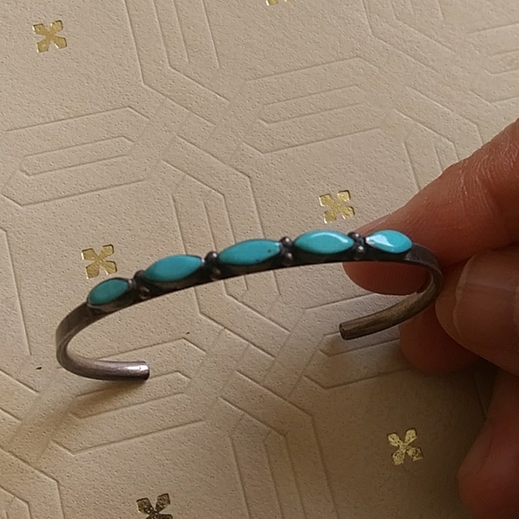Vintage turquoise southwestern boho cuff bracelet bohemian hippy hippie hip - Picture 4 of 4